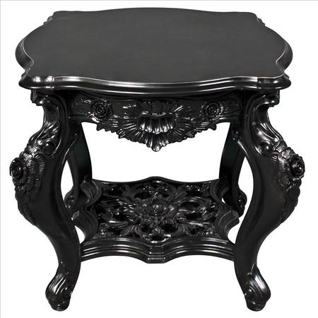 Design Toscano Ebony Rose Mahogany Side Table AF57661